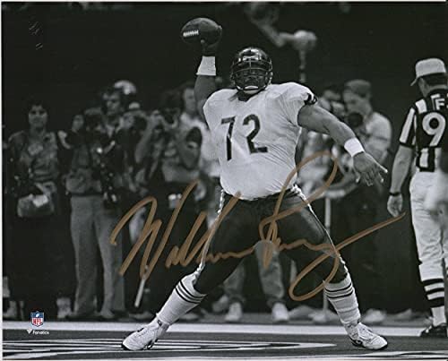 Уилям Пери Chicago Bears Autographed 8 x 10 Black & White Super Bowl XX Спайк Photography - Autographed NFL Photos
