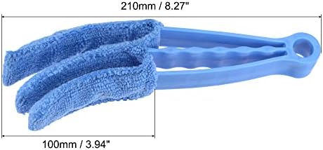 MECCANIXITY Blind Duster Cleaning Brush Tool с 1 Допълнителни ръкави от Микрофибър за Щори, Климатици, Вентилатори, Синьо