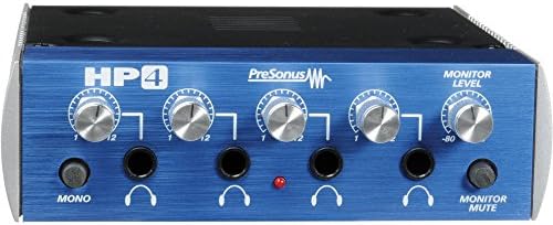 PreSonus HP4 4-Канален усилвател за разпределение на слушалки и луксозен комплект w/Samson SR360 Стерео Слушалки + Кабели