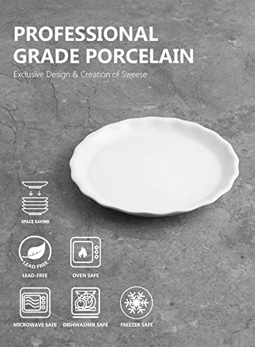 Комплект съдове за готвене Sweese Porcelain Flower Dinnerware от 6 Мисок за Тестени изделия и 22 Грама, Както и Плочи