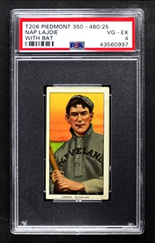1909 T206 ПРИЛЕП Nap Lajoie Cleveland Нпд (индианците) (Бейзболна картичка) (С бухалка) PSA PSA 4.00 Нпд (индианците)