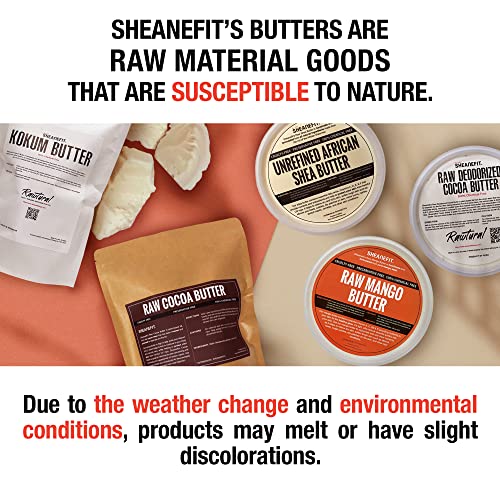 Sheanefit Raw Unrefined Mango Butter, Натурално Масло За тяло, Мек Подмладяващ Дневен Хидратиращ крем За лице и тяло (16