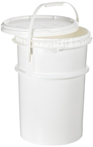 Dynalon 413534 Бяло полиэтиленовое лабораторно кофа за съхранение с винт капак, капацитет 3.5 литра (корпус от 6 броя)