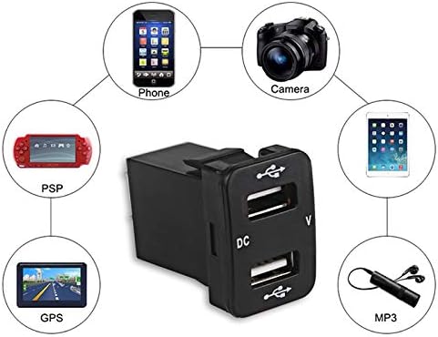 Aircus 12v Dual USB Socket Voltage Meter Car Charger Cigarette Lighter Power Interface Adapter For Toyota USB Socket 2 Ports - (Име на цвят: червен)