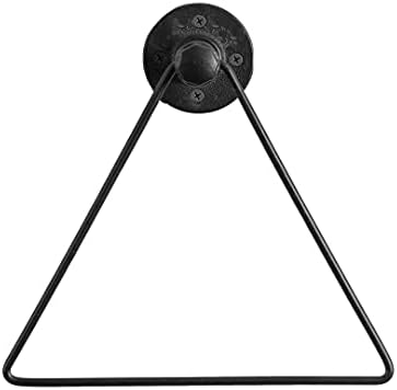 Стенен Държач за кърпи метал Триъгълник монтирани на стената за Кухня и баня, Чернота