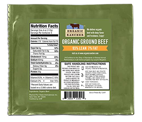 Органичен Фермер, Органични Билкови Говеждо месо 93% Постни 7% Масленост, 1 килограм