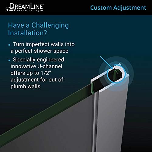 DreamLine Platinum Linea Surf 34 инча. Ш х 72 инча. Екран душ единствен панел х безрамный безрамный в полирана неръждаема стомана, Д3234721М11-08