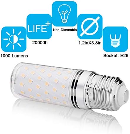 LEKE E26 LED Bulb 80W-100W Равностоен led лампа 1000Lumen Non-Dimmable E26 Light Bulb 8W 3000K Топло бяло(4 опаковки)