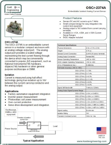 Koett Engineering OSCr-2374A-3 +/-30 Сензор за ток усилвател