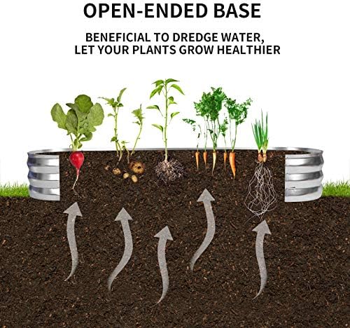 GADI Raised Garden Bed Kit for Vegetables Flower Galvanized Metal Planter Boxs е Предназначен за по-лесно САМ и почистване