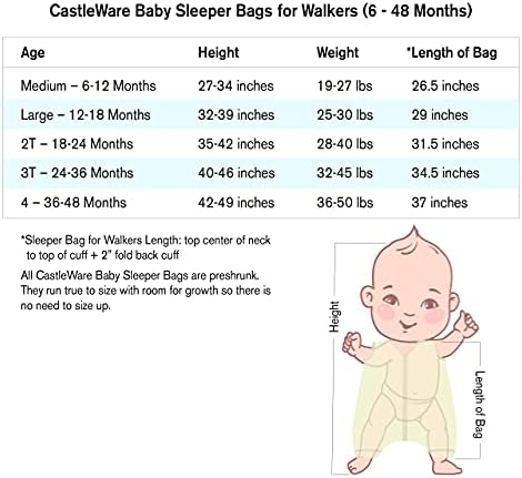 CastleWare Baby: Органичен памук Ребра Плета Спален чувал и Носимое одеало за ходунков (без ръкави и с краката си) за
