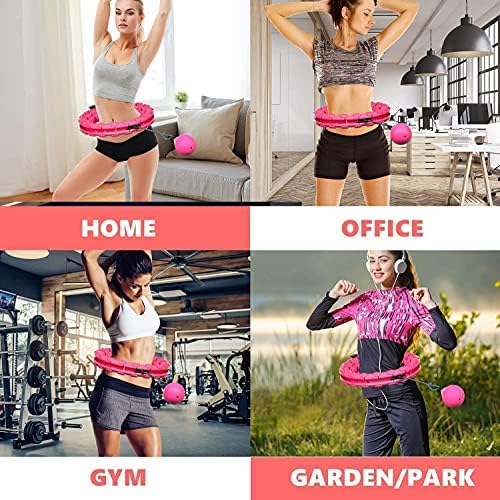 Aodesy Smart Weighted Hoola Hoops for Adults Weight Loss, 2 in 1 Fitness and Massage, 24 Сменяеми Възел, Infinity Hula Hoop, for Adults/Kids/Beginner Fitness Aids