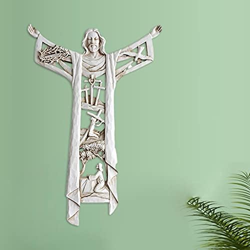 D Dolity Възкръсналият Христос Статуя Выдалбливают Църква Стенен Кръст Християнско Разпятие Колекционерски Фигурки На