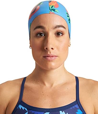 Arena Silicone Unisex Swim Cap за жени и Мъже, Щампи и Обикновен цвят, Роза