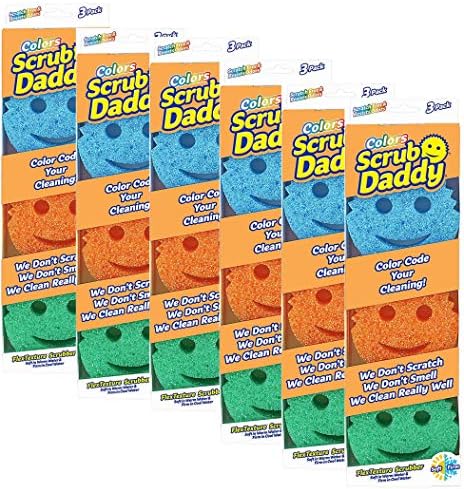 Scrub Татко - Цветна гъба без надраскване с гъвкава текстура (6 опаковки) Общо 18 броя