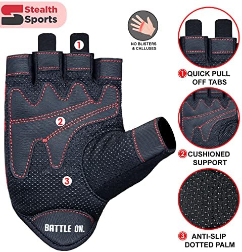 Stealth Sports Workout Gloves – Професионални ръкавици за вдигане на тежести за мъже и жени – Поролоновая уплътнение с