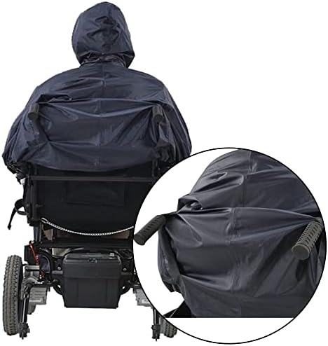 Пончо за инвалидна количка за възрастни хора и инвалиди - Mobility Скутер Rain Cape Cover with Sleeves for Wind Snow Dust Freenze Resistance, 68L x 57W