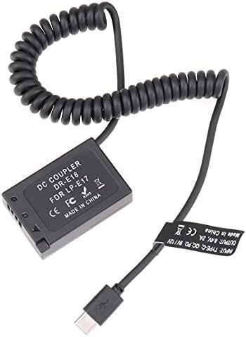 Fotga USB Type-C USB-C Кабел, захранващ Адаптер, + най-звучене LP-E17 Фиктивен Батерия за Canon RP 77D 200D 250D 750D