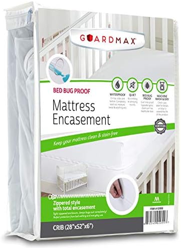 Guardmax Crib Mattress Protector Waterproof - Защитно покритие с цип, здрава и тиха, за бебе и малко дете (Размер яслите