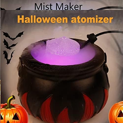 XuuSHA Хелоуин Decoration Kit Halloween Witch Pot Smoke Fog Machine Color Changing Party, Prop Color Changing Party Сезонен