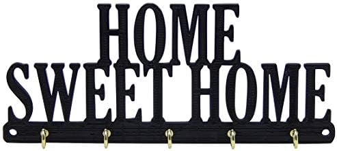 Home Sweet Home Wall Key Rack Holder Hanger Hooks Entryway Jewelry Organization Housewarming Нов Домашен Подарък