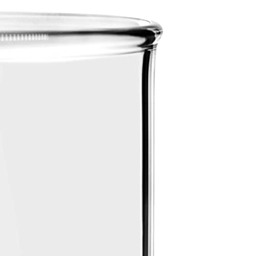 Мензурки 6PK, 400 мл - ASTM - Ниска форма с накрайник - Двойна скала, Бяла класификация - Боросиликатное 3,3 стъкло -