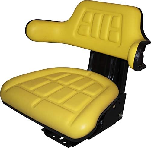 Yellow TRAC SEATS Brand Waffle Style Universal Tractor Suspension SEAT with TILT FITS John Deere 2530 2550 2555 2630 2640