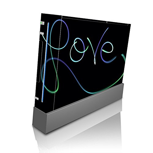 Любовта Декоративна Курсив Разпределени на Черен Фон Vinyl Стикер Стикер Кожа Лунна Светлина Печат за Wii Конзола