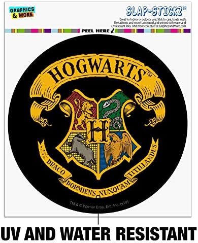 Графика и много други Harry Potter Ilustrated Hogwart's Герб Automotive Car Window Locker Circle Bumper Sticker