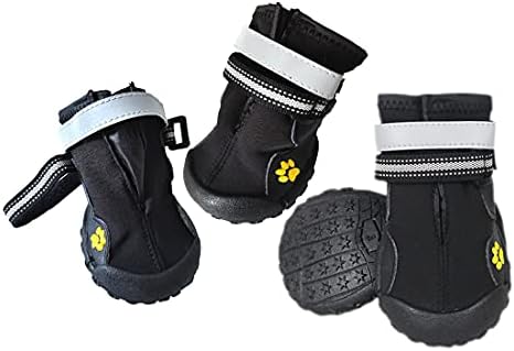 ASMPET Dog Boots, Водоустойчив Здрава устойчива на плъзгане Подметка Dog Обувки, Paw Protector Dog Boots with Светлоотразителни