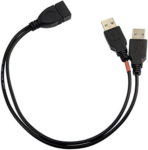 HIGHROCK 30см USB 2.0 a Power Подобрител Y 1 Female to 2 Male Data Charge Кабел Extension Cord(1pc)