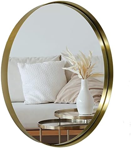 24 Кръгло Златното Огледало За Баня | Large Wall Mounted Decorative Vanity Mirror by Wallcharm