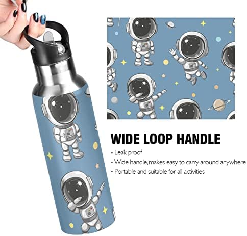 UMIRIKO Сладко Space Astronaut Water Bottle Thermos with Straw Капак 20 Oz for Kids Boys Girls,Leakproof, Vacuum Insulated
