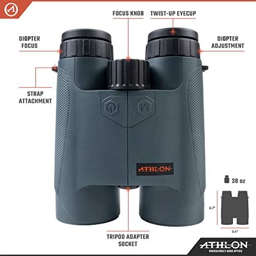 Athlon Оптика Cronus UHD Laser Rangefinder Binocular - 10x50, Черен