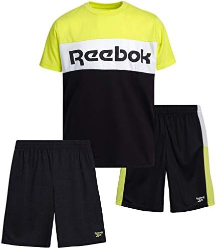 Reebok Baby Boys' Shorts Set – 3 Piece Short Sleeve-T-Shirt and Shorts Playwear Set (Бебе/Дете)