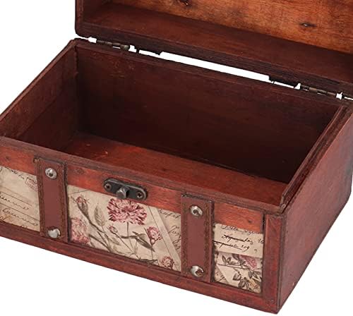 zHONgRT 2pcs Antique Jewelry Box, European-Style Wooden Treasure Box, Used to Store Cosmetics Jewelry Letters