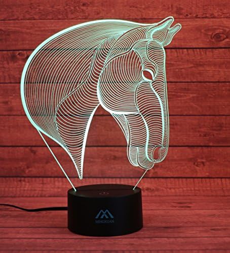 3D Кон нощна светлина В 7 Цвята LED Сензорен Маса, Настолни Лампи, Енергоспестяващи Животни Светлини Мода Творческа Декорация