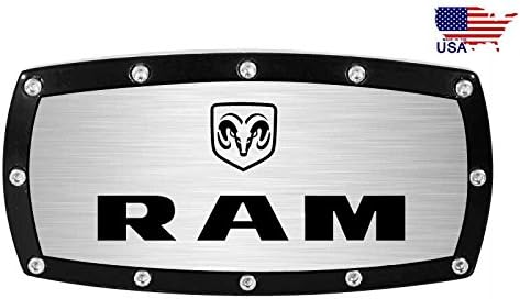 Dodge Ram Billet 2 Покриване Буксировочной сцепление с Щепсел Гравированная Заготовки с Черно Прахово Покритие