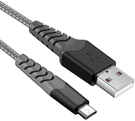 Micro USB кабел за зареждане на Android зарядно устройство, кабел 3 pack 6.6 FT Найлонова оплетка на Синхронизация и бързо