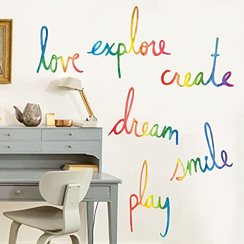 Вдъхновяващи Стикери за Стена Цитати за Детска Стая, Play, Create Explore - Love Dream Smile Wall Stickers Мотивационен
