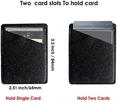 lenoup Bling Bling ПУ Leather Stick on Cell Phone Wallet,Блестящи Cell Phone Card Holder Phone Pocket for Credit Card,