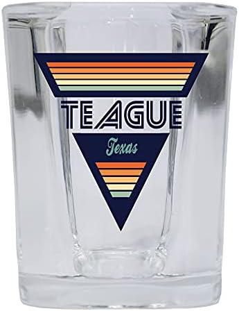Teague Texas 2 Унции Квадратна Основа Алкохол Чаша Ретро Дизайн