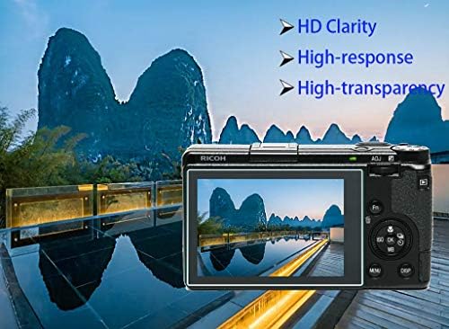 Екран Протектор за цифров Фотоапарат Ricoh GR III,0,3 мм, с Висока Разделителна способност 9H Твърдост Оптичен LCD Дисплей,