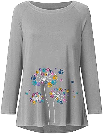 ПОТО Туника Върховете носят с Гамаши Модни Дълги Потници за Жени Crewneck Пуловер Блузи Ризи, Пуловери Свободна Блуза