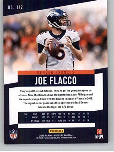 2019 Престиж NFL 172 Джо Флакко Denver Broncos Официалната Футболна търговска Панини карта