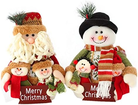 GWOKWAI Коледа Десктоп Украса, Дядо Коледа и Снежен човек Плюшен Кукла на Традиционна Украса за Коледното Тематични Партита