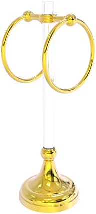 Allied Brass PG-TRSG-10 Pacific Grove Collection 2 Vanity Top Ring with Groovy Accents Guest Towel Holder, Полиран Месинг