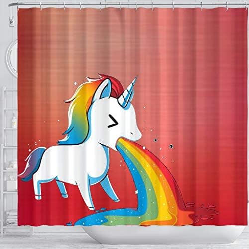 Pawlice Rainbow Unicorn Печат Завеса За Душ