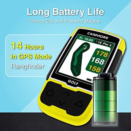 CANMORE HG200 Golf Plus GPS - водоустойчив пълноцветен дисплей с 40 000+ карти на голф игрища в целия свят има 1 година Гаранция (жълт)