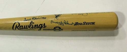 World Series MVPs signed INS baseball bat 10 auto Frank Robinson Боб Гибсън COA - прилепи MLB с автограф